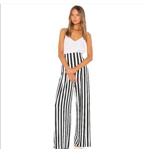 Norma Kamali Monochrome Striped Jumpsuit